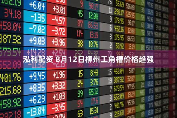 泓利配资 8月12日柳州工角槽价格趋强
