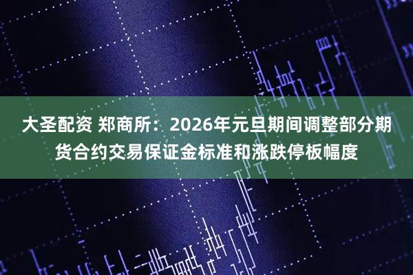大圣配资 郑商所：2026年元旦期间调整部分期货合约交易保证金标准和涨跌停板幅度
